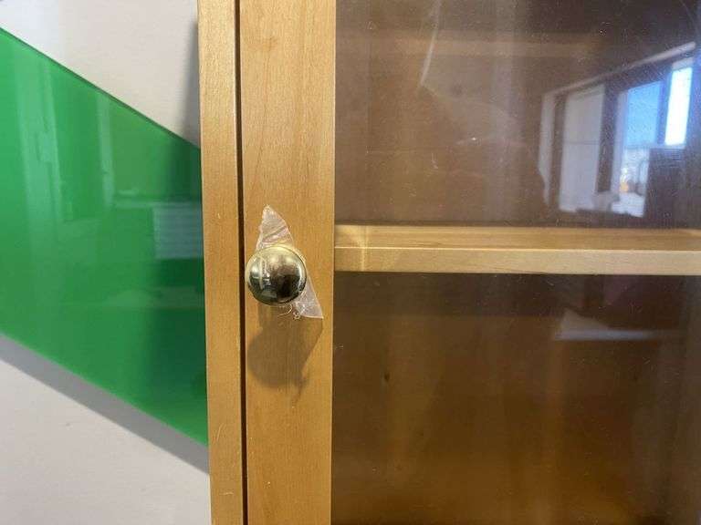 Timber Glass Display Wall Cabinet