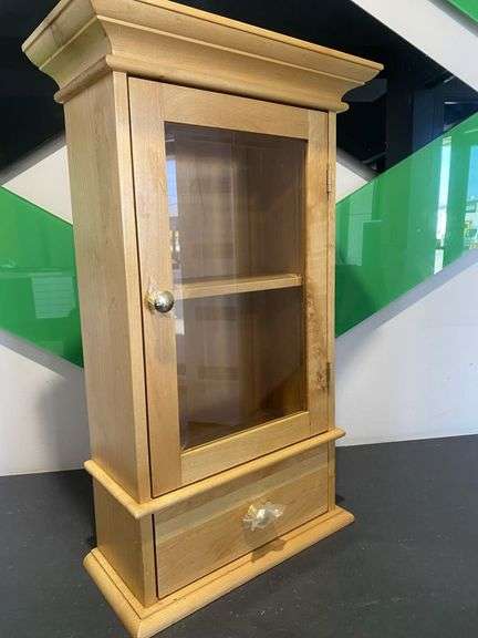 Timber Glass Display Wall Cabinet