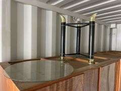 2x Wardrobe Units and Glass Top Table