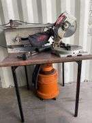 Table, Ryobi Saw Bench & Drop Saw, Vacuum & Kids Golf Clubs