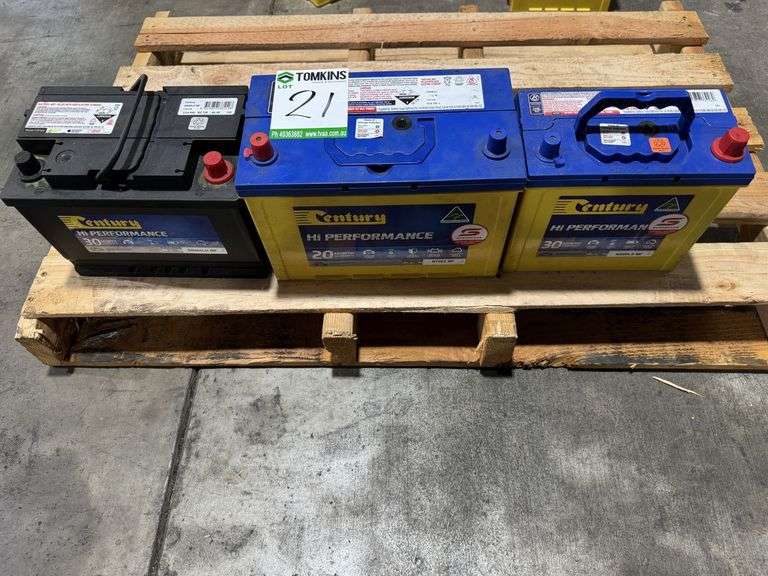 3x Century Hi Performance Automotive Batteries