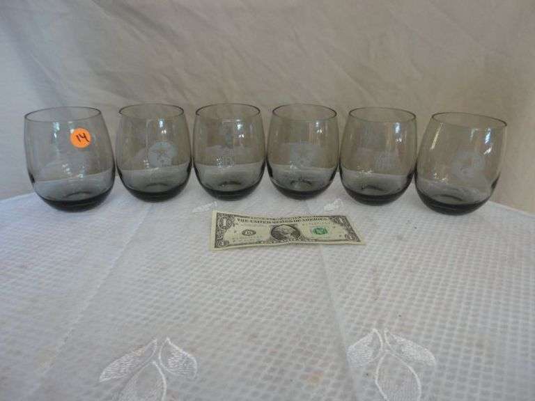 SET OF 6 1972 DALLAS COWBOYS HIGH BALL GLASSES