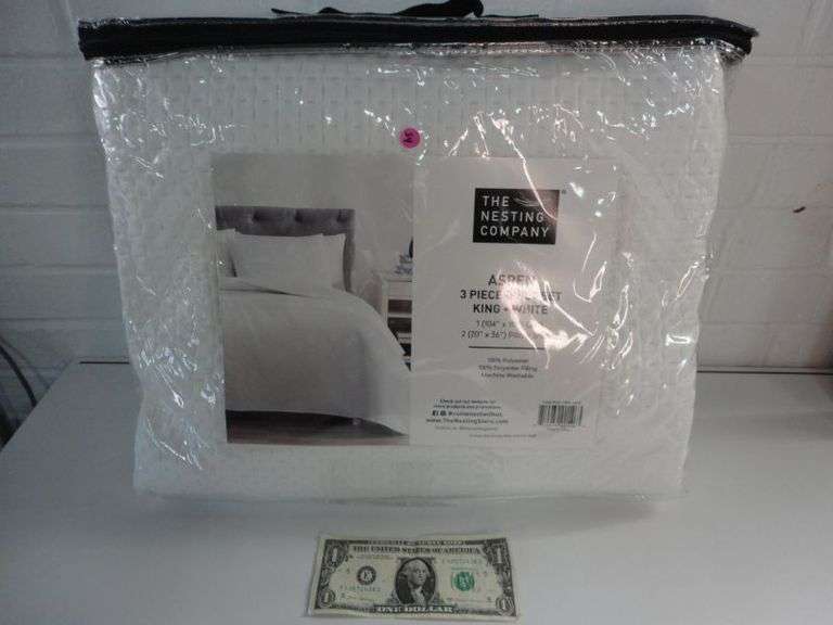 3 PC WHITE QUILT SET Texas Online Auction House