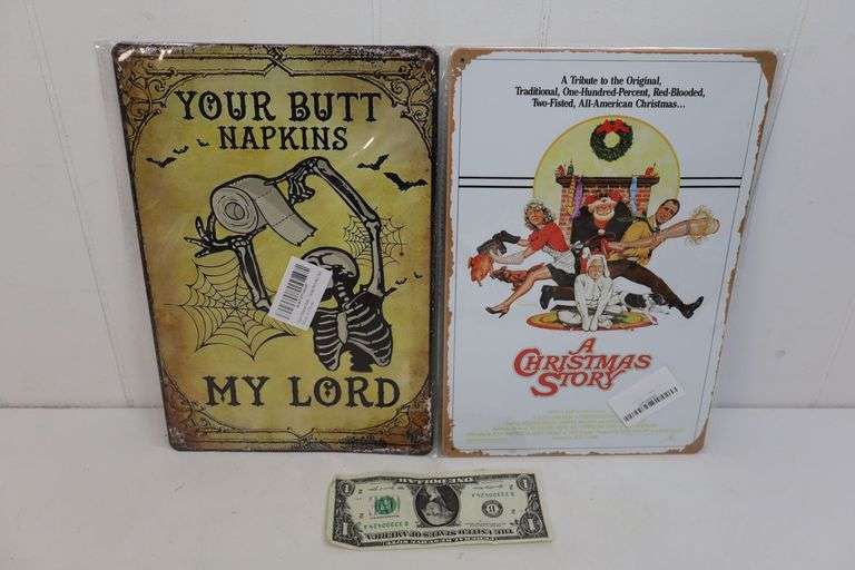 NEW Lot of TWO Metal Signs! (3A)