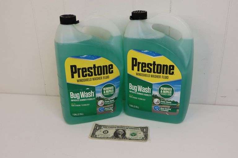 NEW Lot of TWO 1-Gallon Jugs of Prestone Bug Wash Windshield Washer Fluid! (2D)
