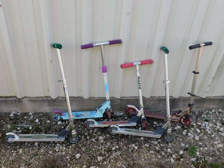 Five Razor Scooters