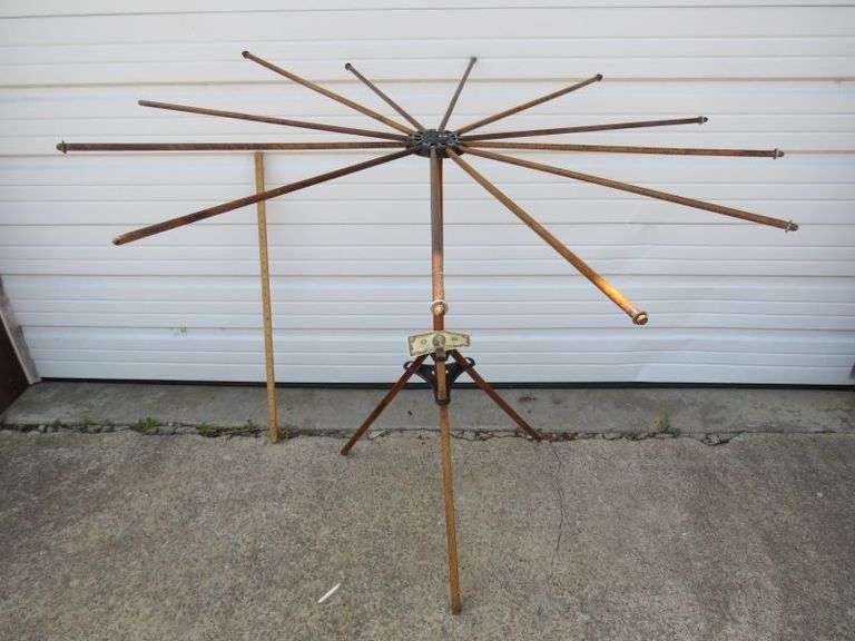 Vintage Artmoore Company Wood/Metal Folding Clothes Drying Rack as shown