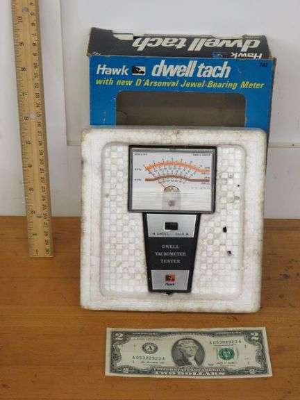 Hawk Engine Analyzer Dwell Tach Meter 742 with original box as shown