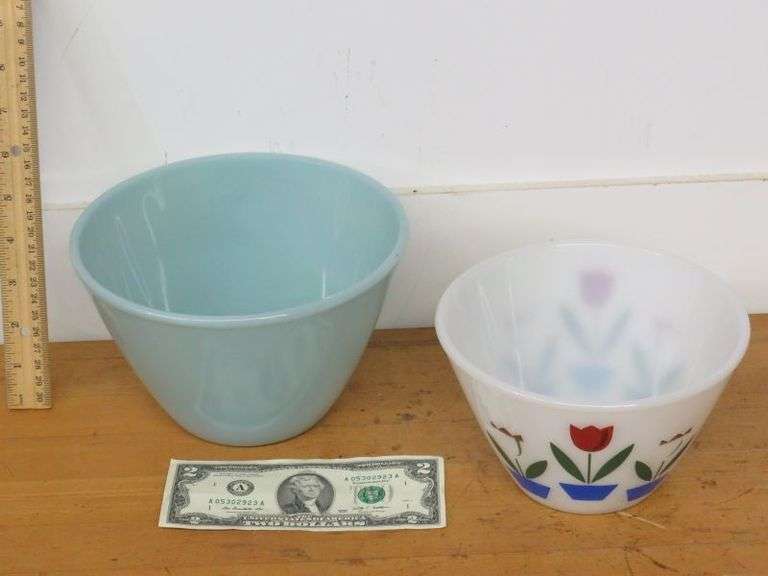 Two Vintage Fire King Mixing Bowls as shown