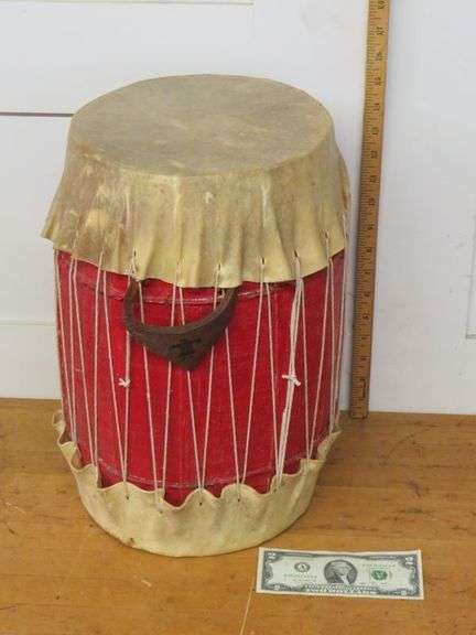 Vintage Boy Scout Made Tom-Tom Drum, made from wood nail keg and stretched hide as shown, sounds great