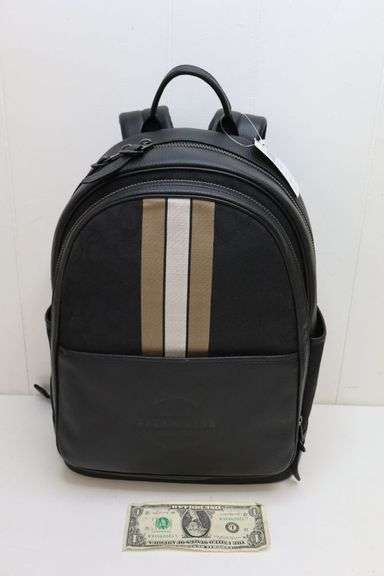 $$ NEW w/Tags COACH Signature Jacquard Thompson Large Varsity Stripe Backpack! $$ (OS)