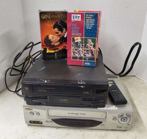 2 VCR’s ( both powered on) and VHS Tapes.  ~ cash only ~. (3D)