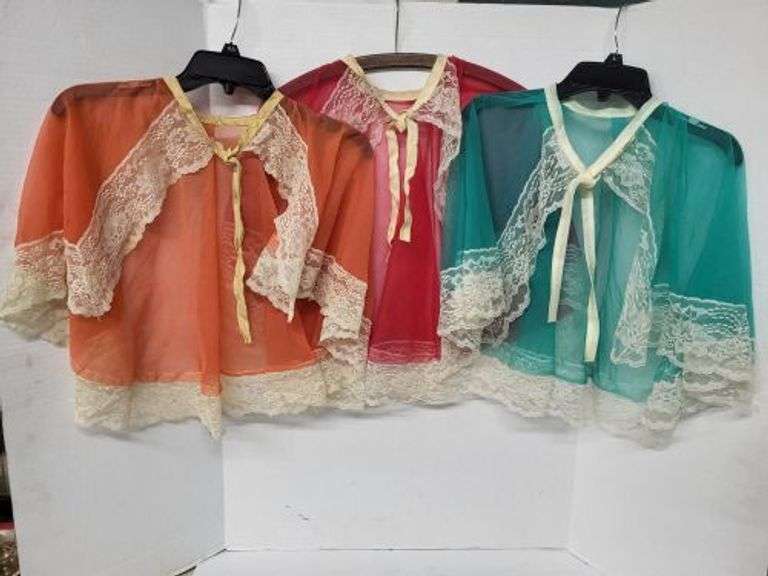 3 Vintage BETTY DAVIS Nylon Shawls. ~ cash only ~. (1C)