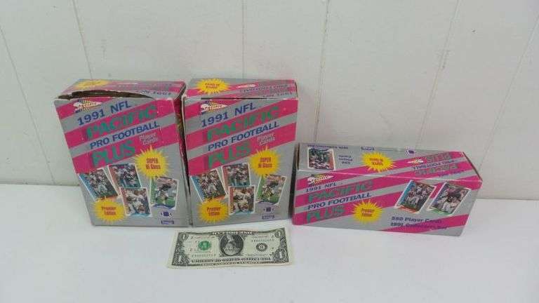 Lot of THREE 1991 NFL Pacific Pro Football Plus Player Card Sets!! (7B)