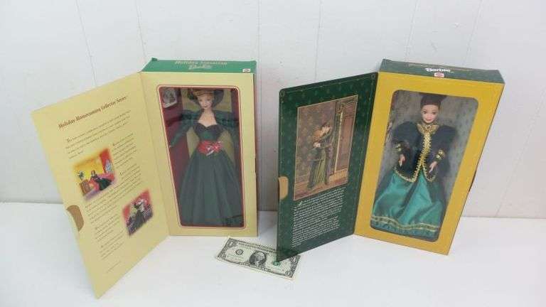 Lot of TWO Hallmark Special Edition Holiday Barbie Dolls! (4B)