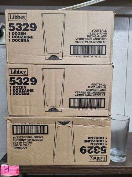 3 Dozen Drinking Glasses w / Football at the base. ~ cash only ~. (5H)