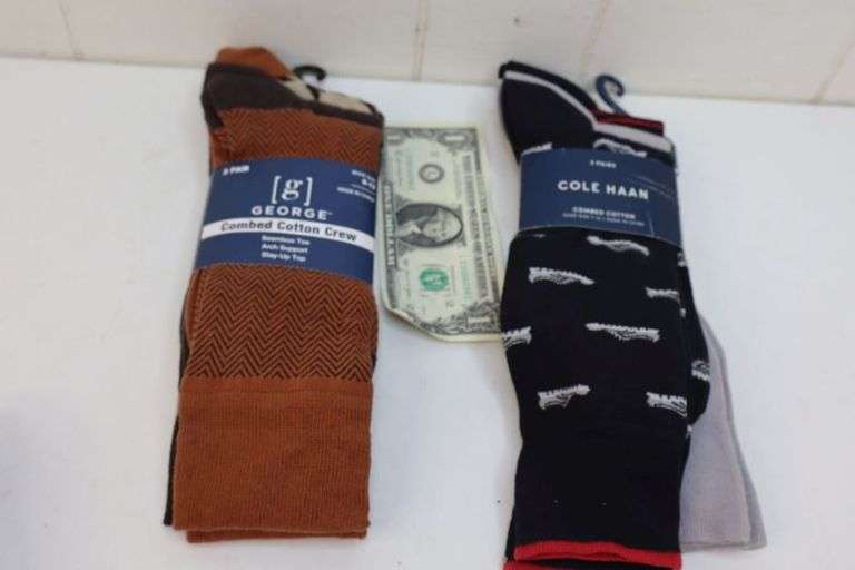 Lot of TWO 3-Pair Sets of Men's Socks! Size 6-12 (T1)