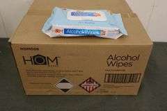 NEW Case of TWENTY-FOUR 50ct Packs of HOM Works Multi-Purpose Alcohol Wipes! (9D)