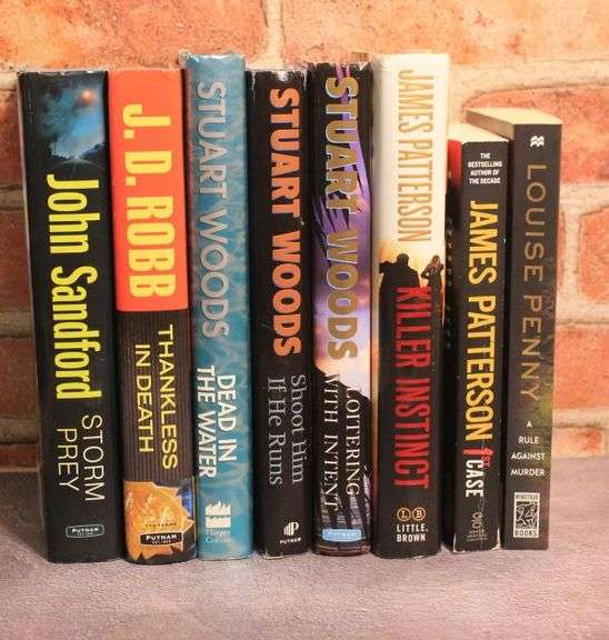 Hardback Books x6-John Stanford, J.D. Robb, Stuart Woods x3 and James Patterson  and 2 Paperbacks-James Patterson and Louise Penny.  3B