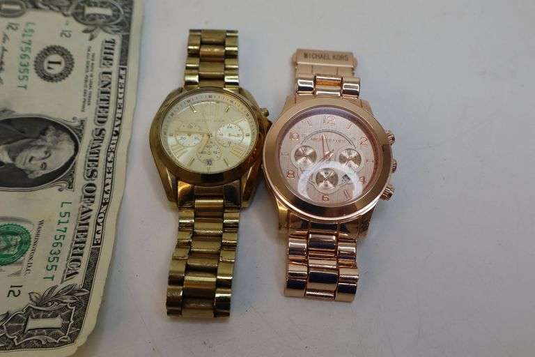 Lot of TWO Men's Michael Kors Watches! Both need batteries. (DC)