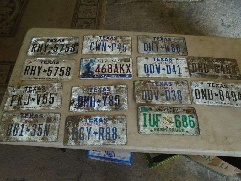 14 License Plates Texas Online Auction House