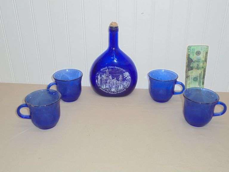 Cobalt Blue Glasses and Decanter Texas Online Auction House
