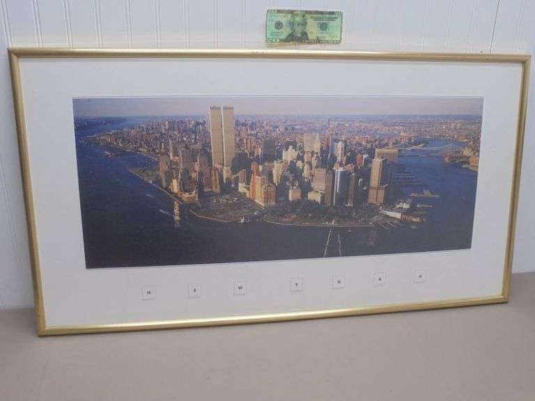 Vintage NEW YORK Print. 39 x 21 tall. Texas Online Auction House