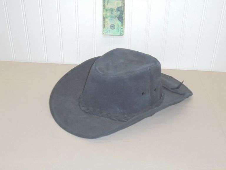 Woman's Black Leather Cowboy Hat Texas Online Auction House