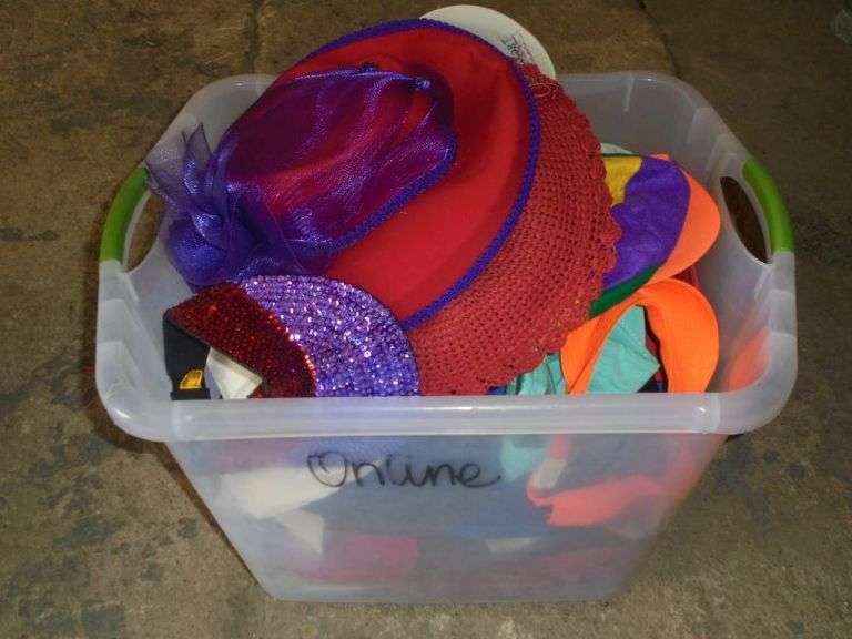 Clear Tote full of Ladies Hats Texas Online Auction House
