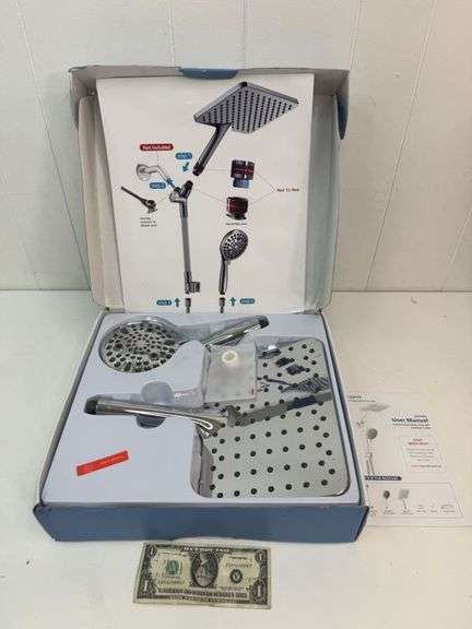 NEW Large Rain Shower Head w/Handheld Combo Kit! (2B)