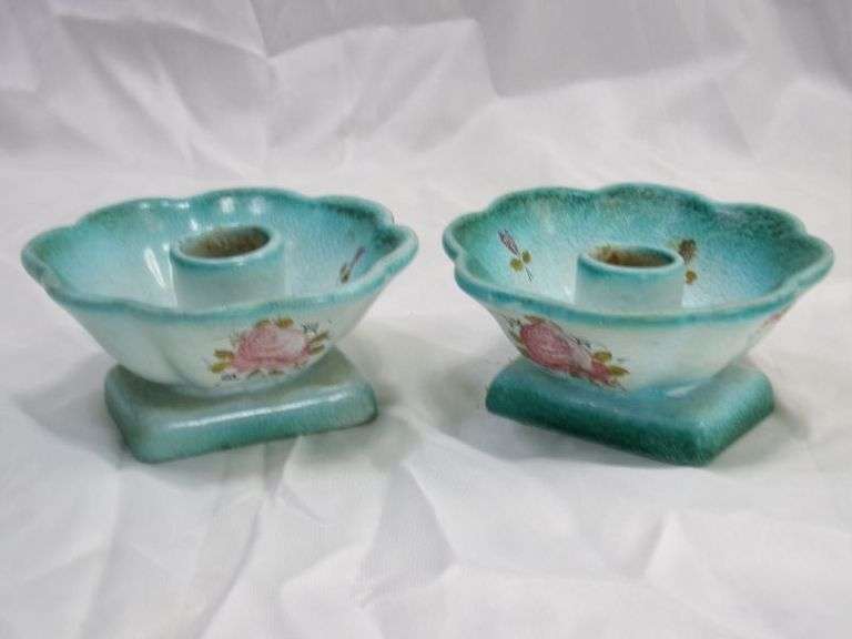Antique candle holders from Dervta Italy matching lot 001