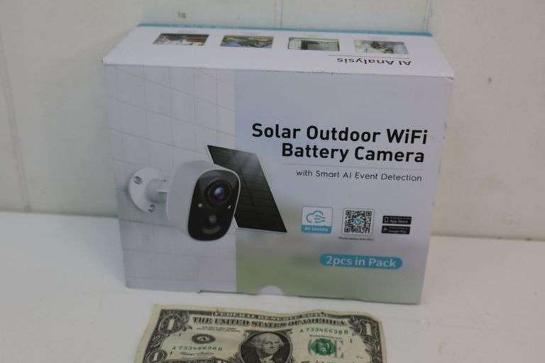 2-PACK of Smart A.I. Solar Outdoor WiFi Cameras! (T1)
