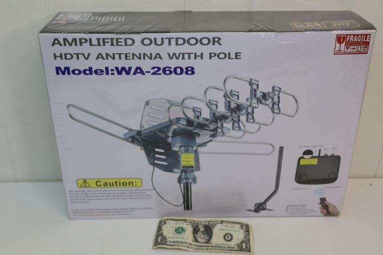 Amplified Outdoor 4K HDTV Antenna w/Pole! (T1)