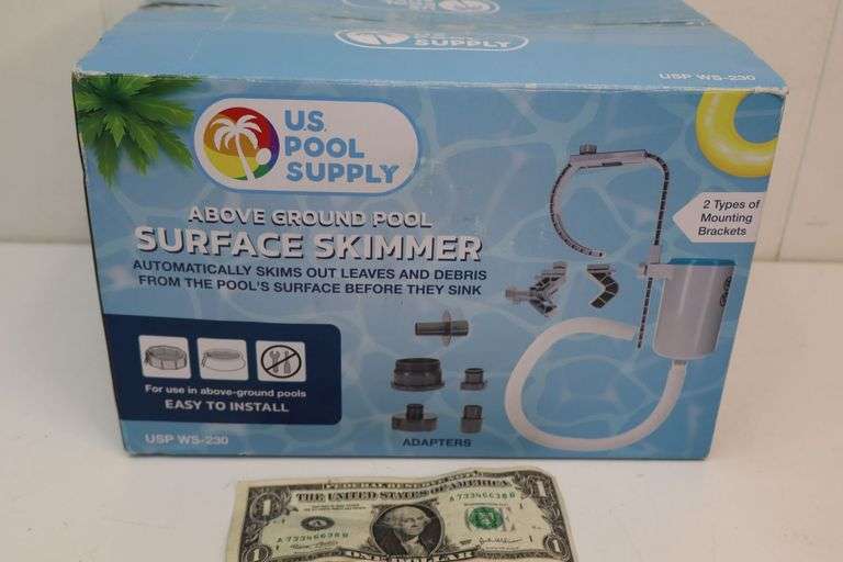 US Pool Supply Above Ground Pool Automatic Surface Skimmer Kit! (T1)