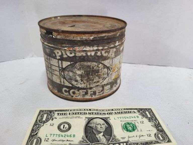 Vintage Pickwick Coffee Tin. ~cash only~. (1C) - Texas Online Auction House