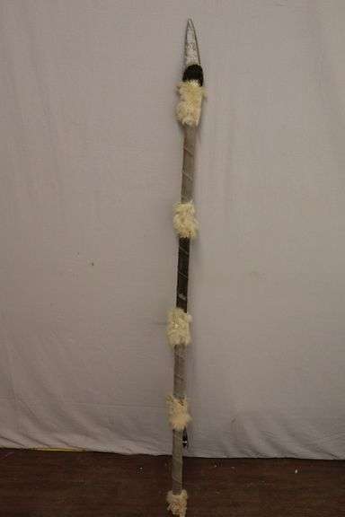 Handmade Spear w/Real Rabbit Fur! (6A) - Texas Online Auction House