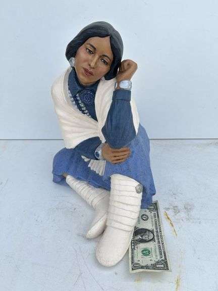 Native American Ceramic Figurine 14" Tall