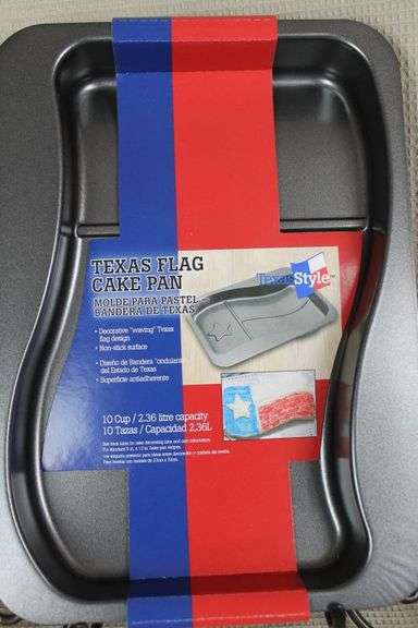 CASH ONLY New Texas Flag Cake Pan - "Waving" Texas Flag Design - Non-Stick (L3-3)