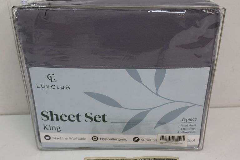 NEW LuxClub 6-Piece King Size Sheet Set! (1C)