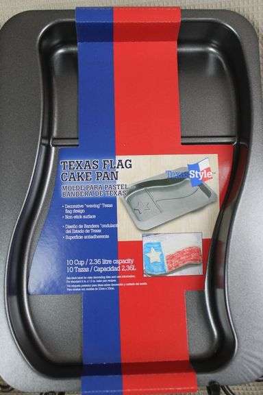 CASH ONLY New Texas Flag Cake Pan - "Waving" Texas Flag Design - Non-Stick (L3-3)