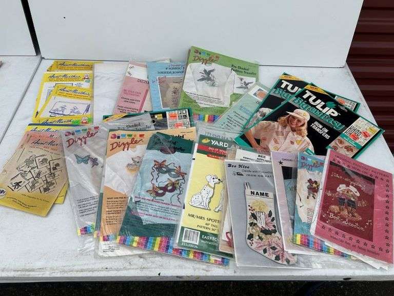 Vintage Fabric Transfers and Iron On Transfers w/decorations-most are new