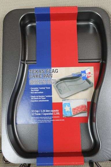 CASH ONLY New Texas Flag Cake Pan - "Waving" Texas Flag Design - Non-Stick (L3-3)