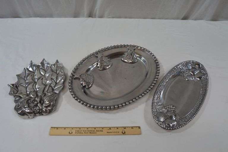 HEAVY SILVER PLATED TRAYS