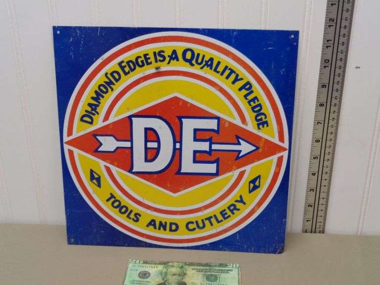 Diamond Edge Tools Vintage Metal advertising sign.