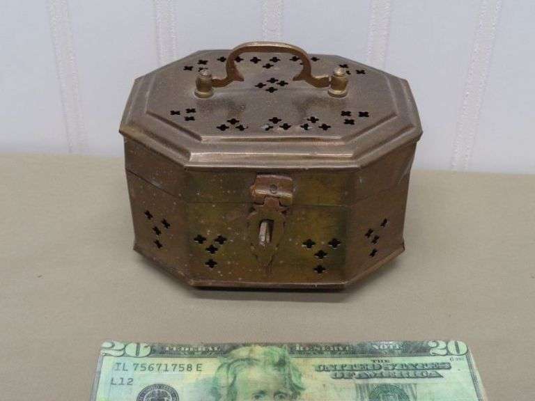 Vintage Brass Cricket Box.