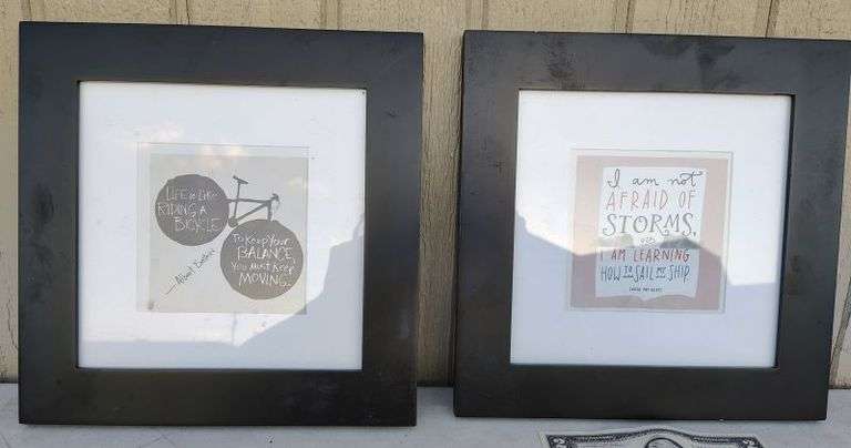 Professionally framed and matted wall decor featuring quotes from Louisa May Alcott and Albert Einstein - appear to be custom made