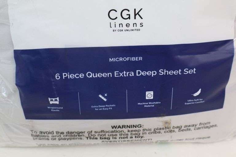 NEW Queen 6-Piece Deep Pocket Microfiber Sheet Set! Gray. (2B)