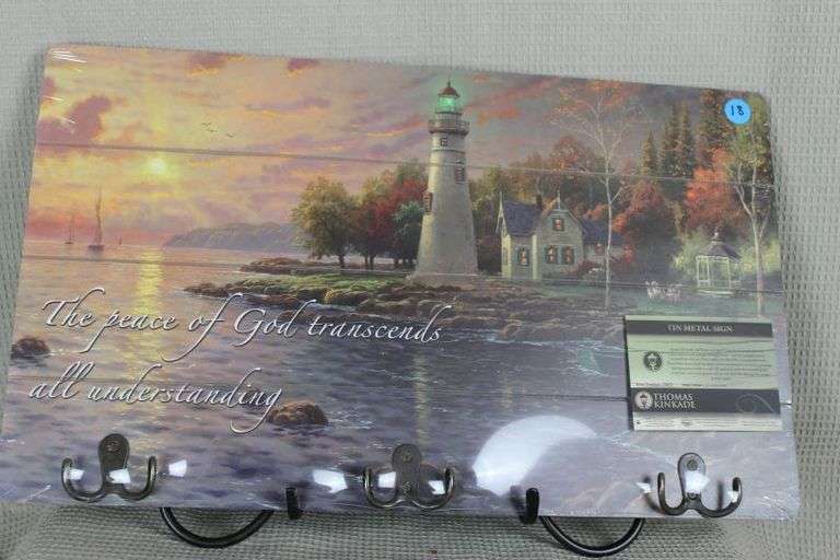 CASH ONLY New Thomas Kinkade Hat Rack - "The Peace of God Transcends all Understanding  (L3-3)