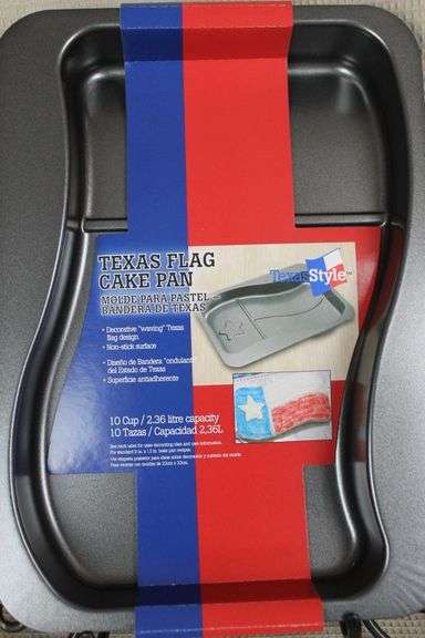 CASH ONLY New Texas Flag Cake Pan - "Waving" Texas Flag Design - Non-Stick (L3-3)