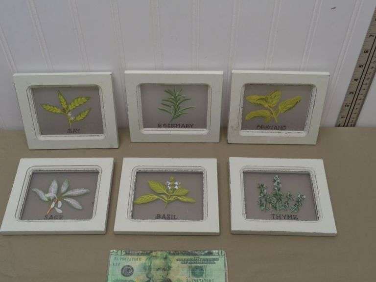 6 cute framed spice pictures.